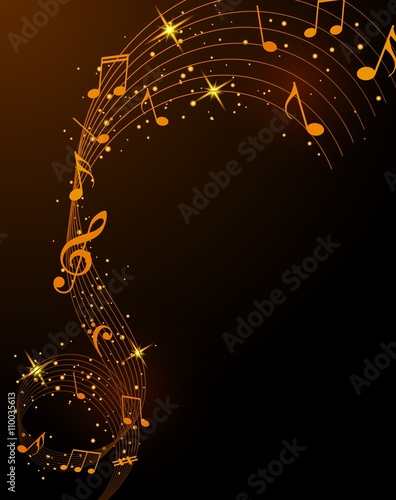 Abstract musical background with notes