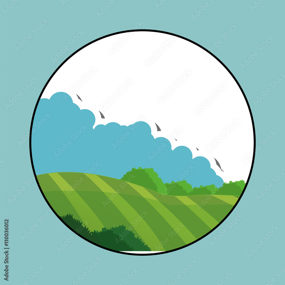 Farm design. landscape icon. nature concept, vector illustration