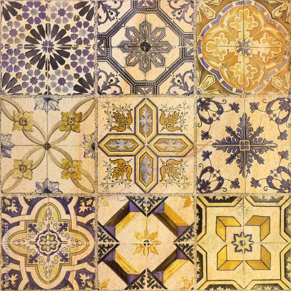 Detail of the traditional Decorative tiles Detail of the traditional Decorative tiles