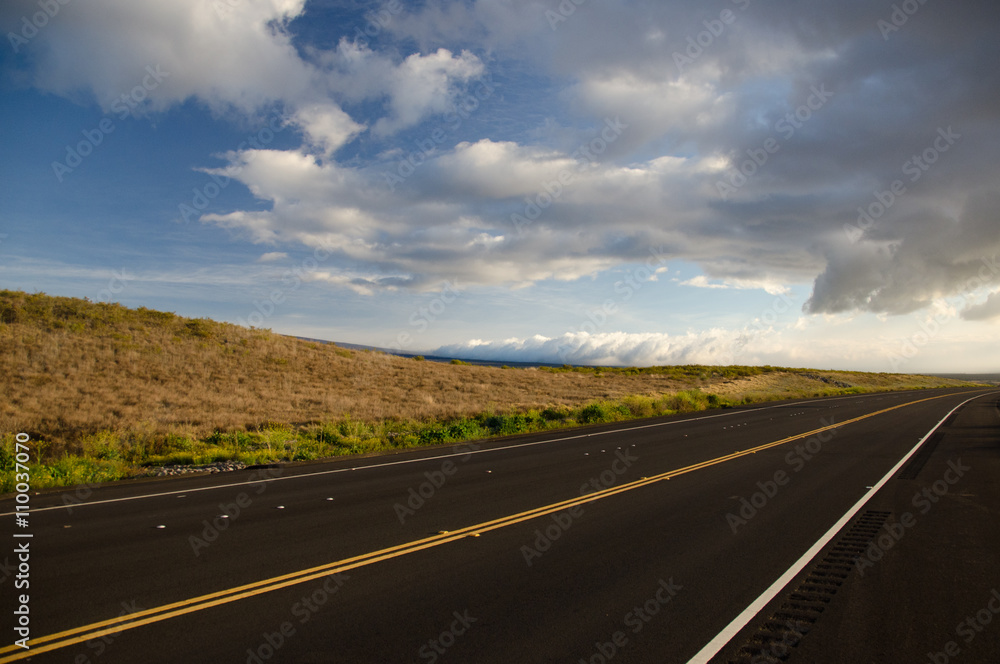 Coming back to Kona sunset on highway 200