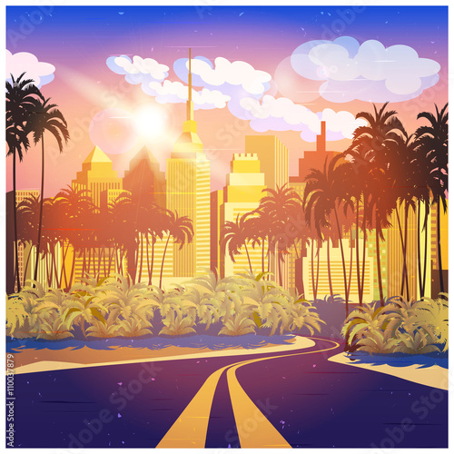 city at sunrise