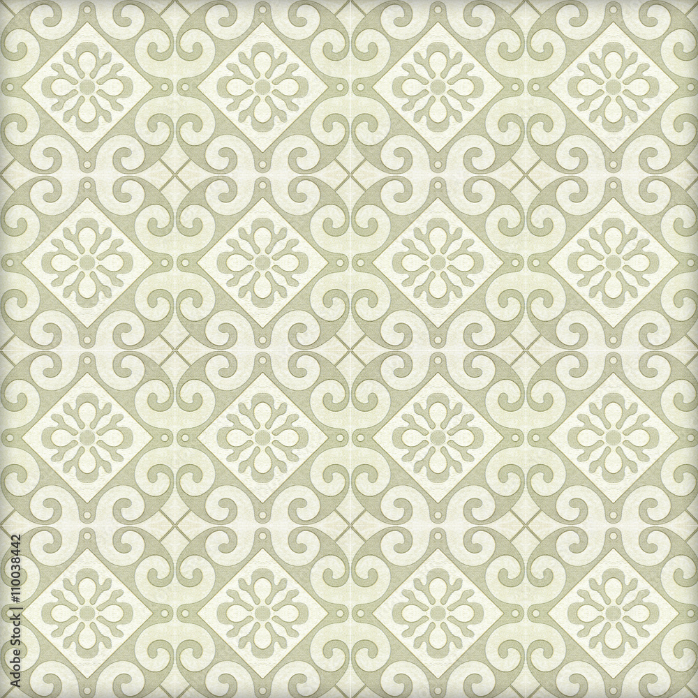 Old ceramic tiles patterns handicraft from thailand In the park Old ceramic tiles patterns handicraft from thailand In the park