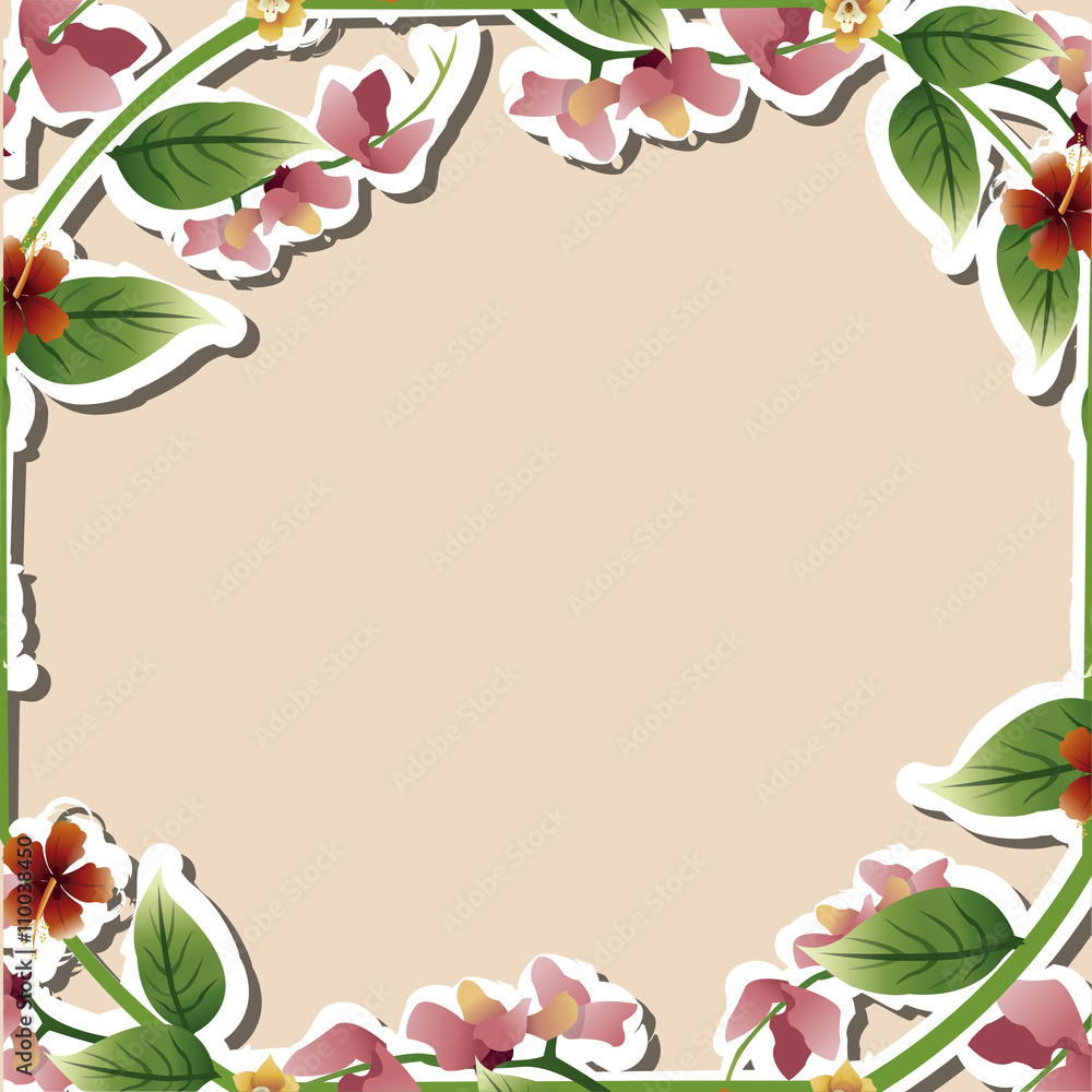 Naklejka premium Tropical flower design. floral icon. natural concept, vector illustration