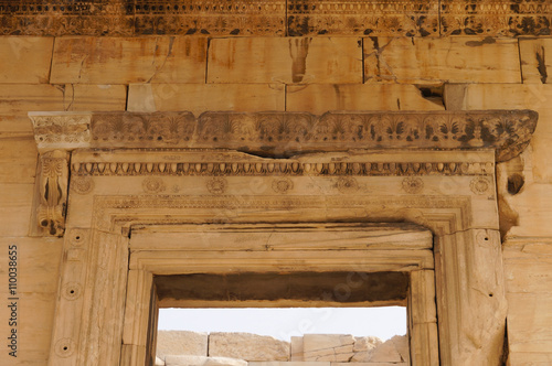 Beautiful detail of Parthenon temple on the Acropolis in Athens.