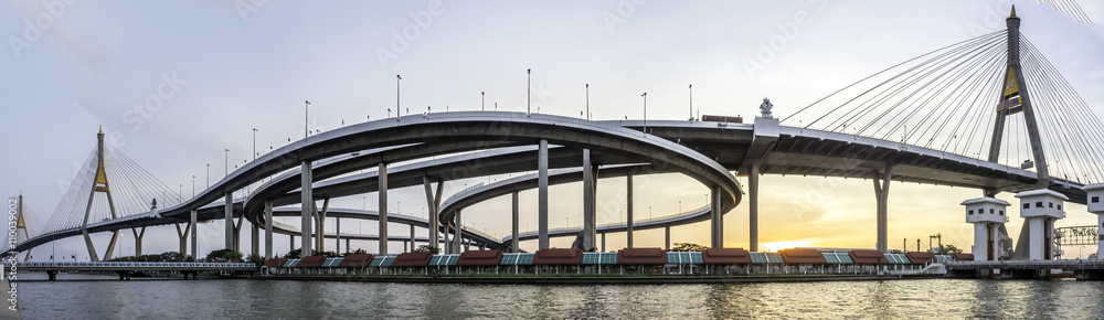 Industrial ring bridges in Bangkok under twilight sky Industrial ring bridges in Bangkok under twilight sky