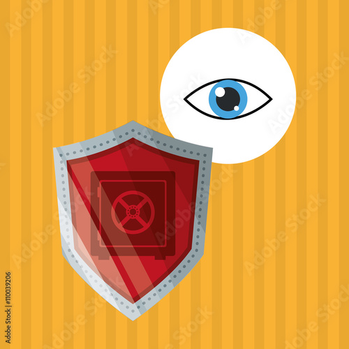 Security design. Protection icon. Colorful illustration