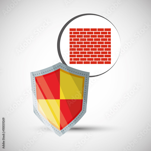 Security design. Protection icon. Colorful illustration