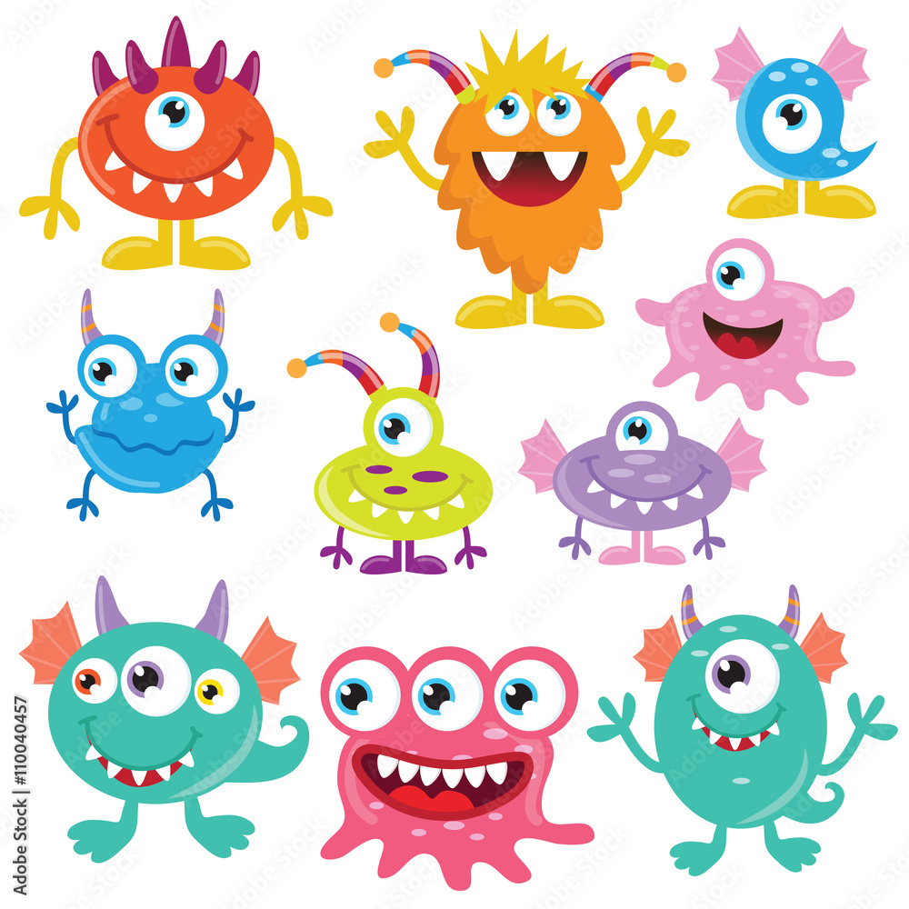 Funny monsters vector illustration 