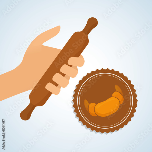 Bakery design. bread icon. seal stamp illustration