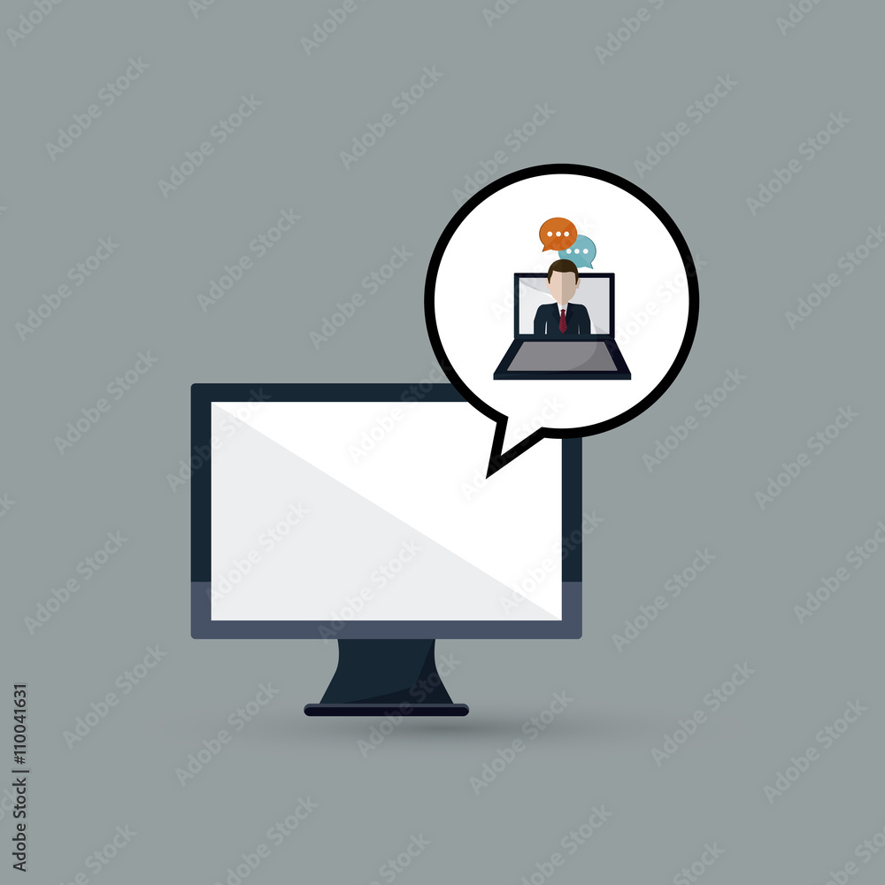 Business concept. computer icon. communication concept Business concept. computer icon. communication concept