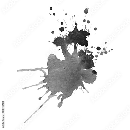 Watercolor black and white backgrounds. Vector illustration.