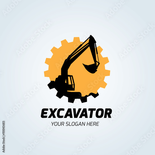 Excavator logo,building equipment company logo,vector logo template.