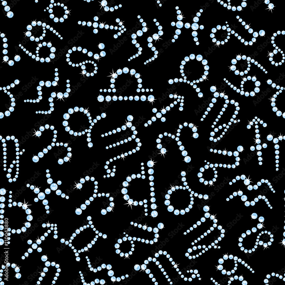 Diamond zodiac signs seamless pattern Diamond zodiac signs seamless pattern