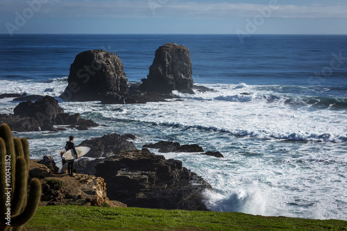 The wild beach of Pichilemu, considered the surf city in Chile. Central Coast, two hours south of Santiago.