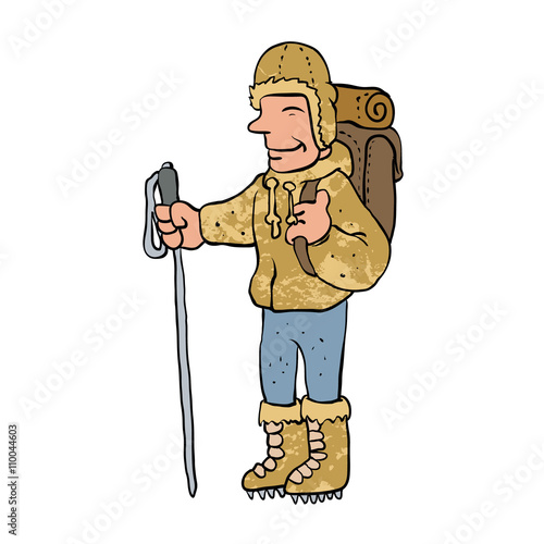 Mountain climber cartoon character