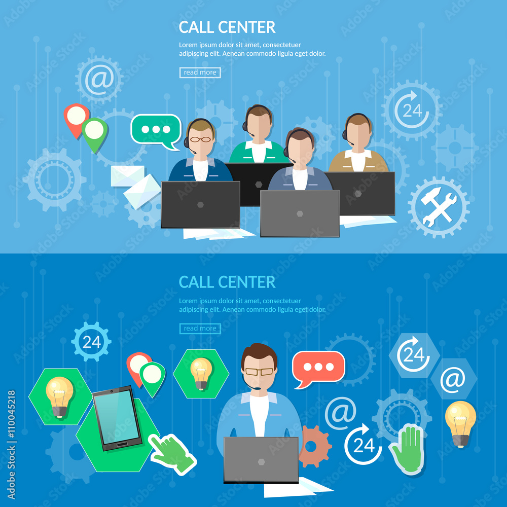 Technical support call center service banner Technical support call center service banner