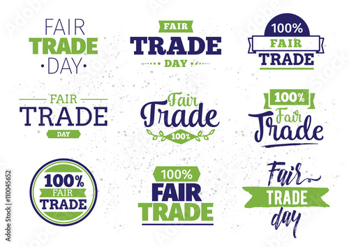 Fair trade day typographic vector design.