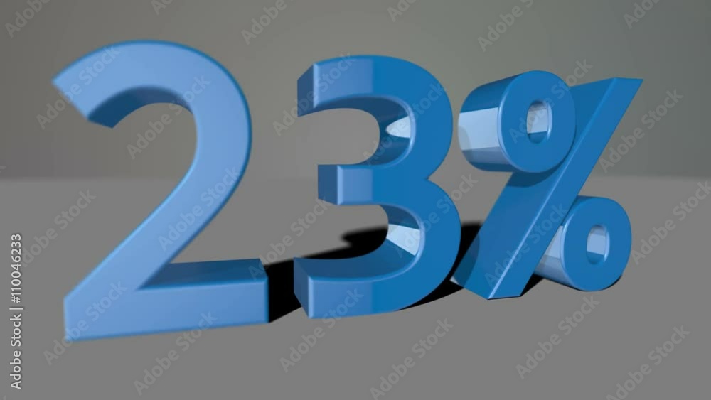 Blue growing 3D numbers, counting up to 91% including luma matte