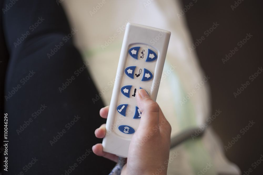 Remote control to move hospital bed up and down Stock Photo Adobe Stock