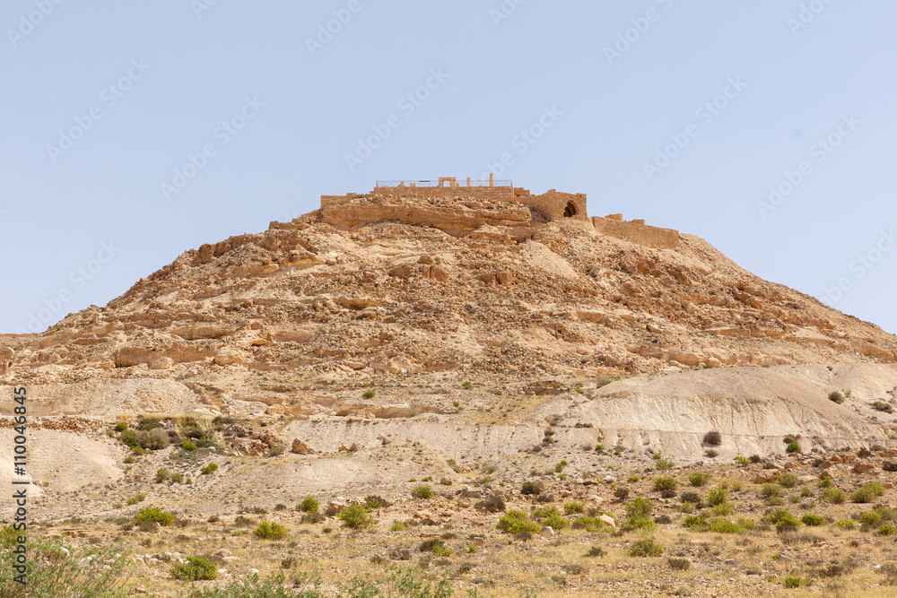 View of the large ancient Nabatean city of Avdat View of the large ancient Nabatean city of Avdat