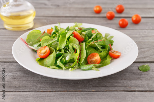 Fresh Italian salad in a white plate