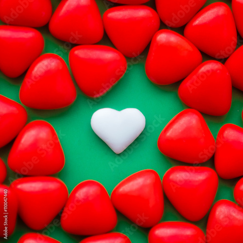 Heart shaped italian sweets, confetti