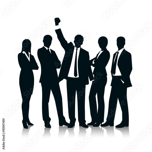 silhouettes of business people