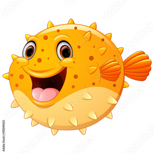 Cute puffer fish cartoon