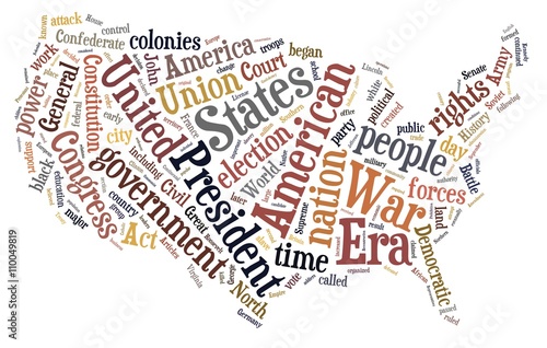 USA  history in word cloud