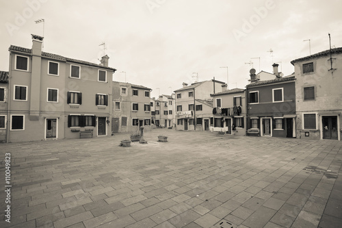 Panorama from a little square in burano Island, Venice (vintage effect) © TPhotography