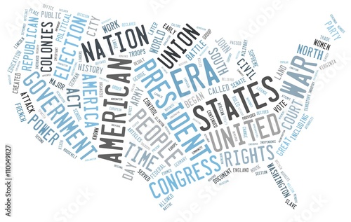 USA  history in word cloud