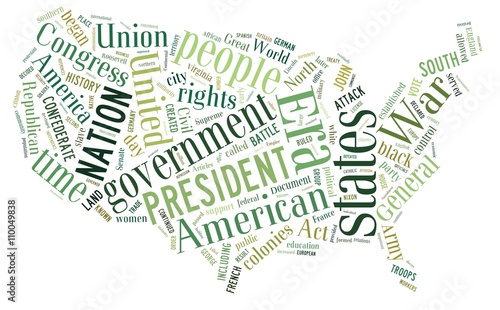 USA  history in word cloud