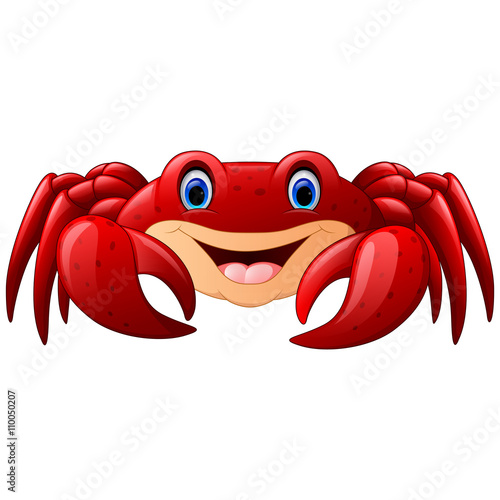 Cartoon red marine crab