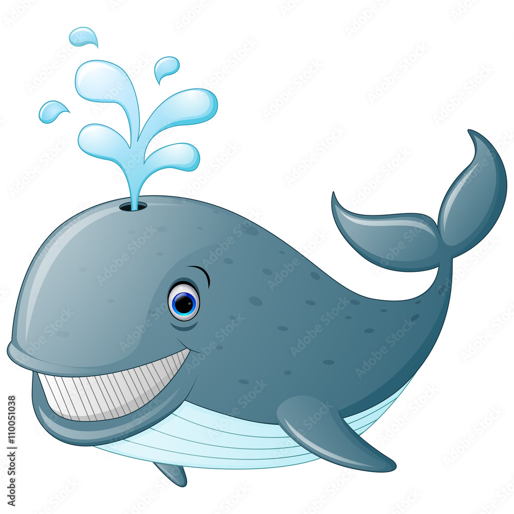 Obraz premium Ilustracja kreskówka wieloryba