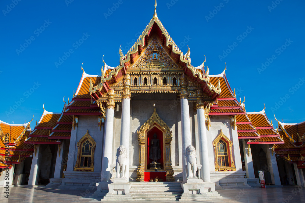 Famous marble temple in Bangkok - Thailand