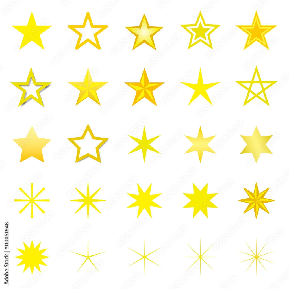 vector star icon set