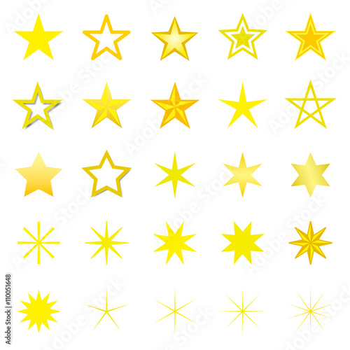 vector star icon set