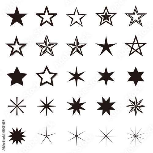 vector star icon set