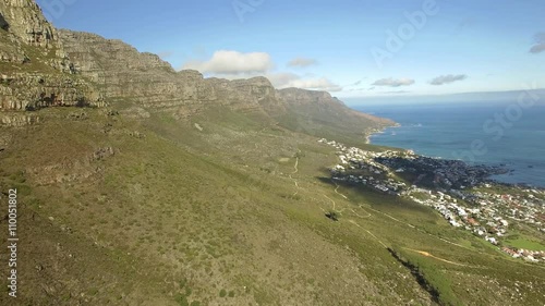 Cape Town 4K UHD aerial footage of Table Mountain Twelve Apostles Peaks. Part 1 of 3