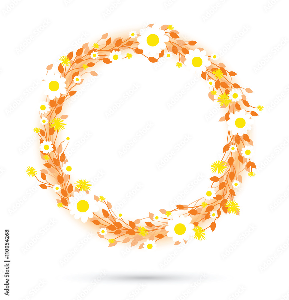 Obraz premium round floral daisy pattern