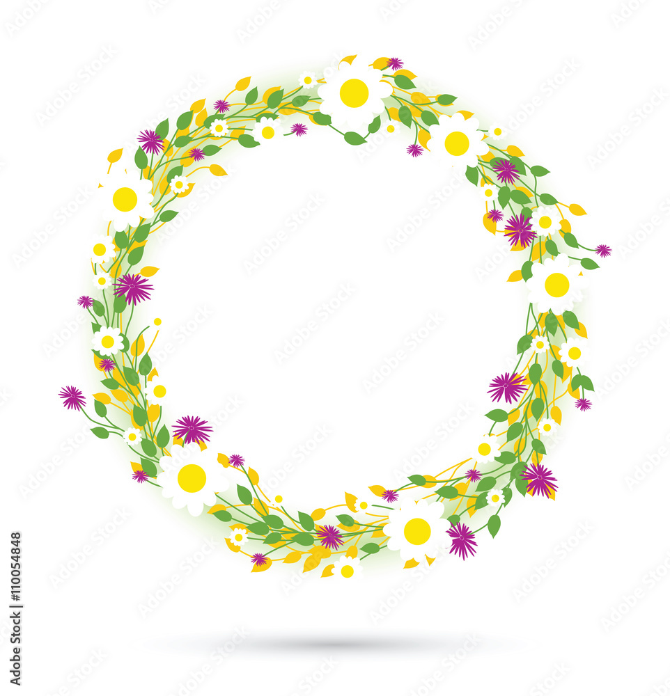 round floral daisy pattern