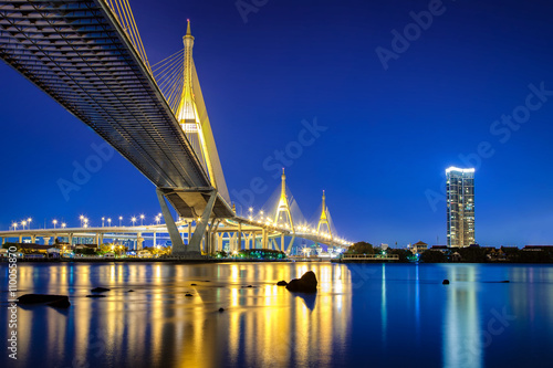 Plakat Most Bhumibol w Bangkoku w Tajlandii