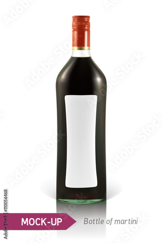 Mockup martini bottle
