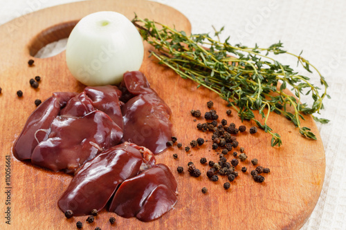 Fresh raw chicken liver