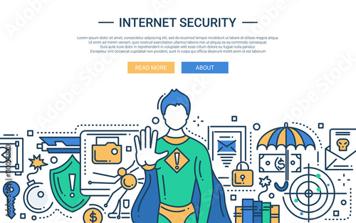 Internet Security - line design website banner