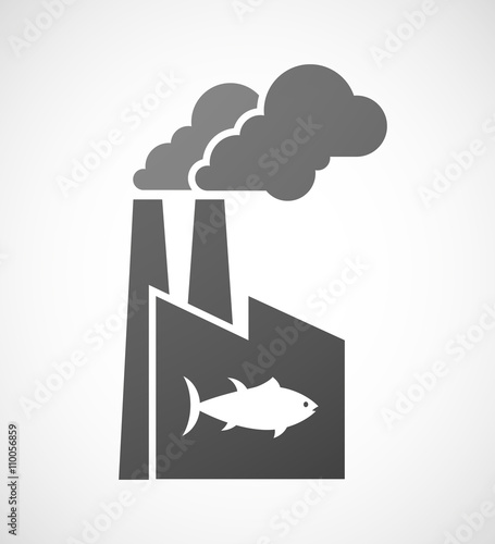 Isolated industrial factory icon with  a tuna fish