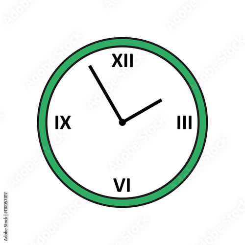 Vector green clock illustration