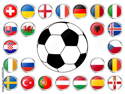 flags of national teams for soccer match