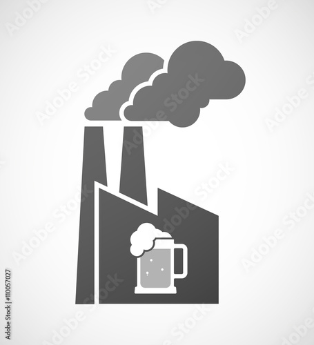 Isolated industrial factory icon with a beer jar icon