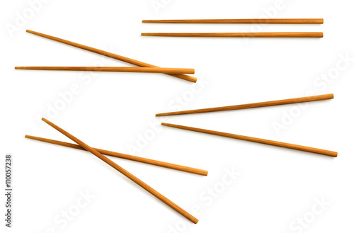 wooden chopsticks with clipping path included